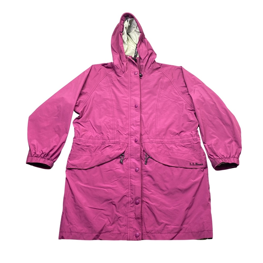 VTG LL Bean Stowaway Rain Jacket Gore-Tex Womens M/P Purple Magenta Parka BM79